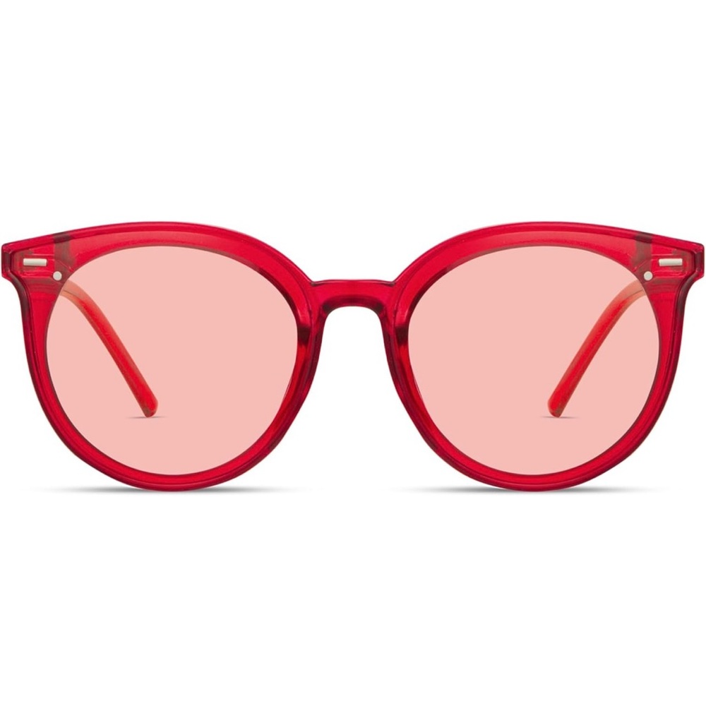 Stylish Red Round Sunglasses